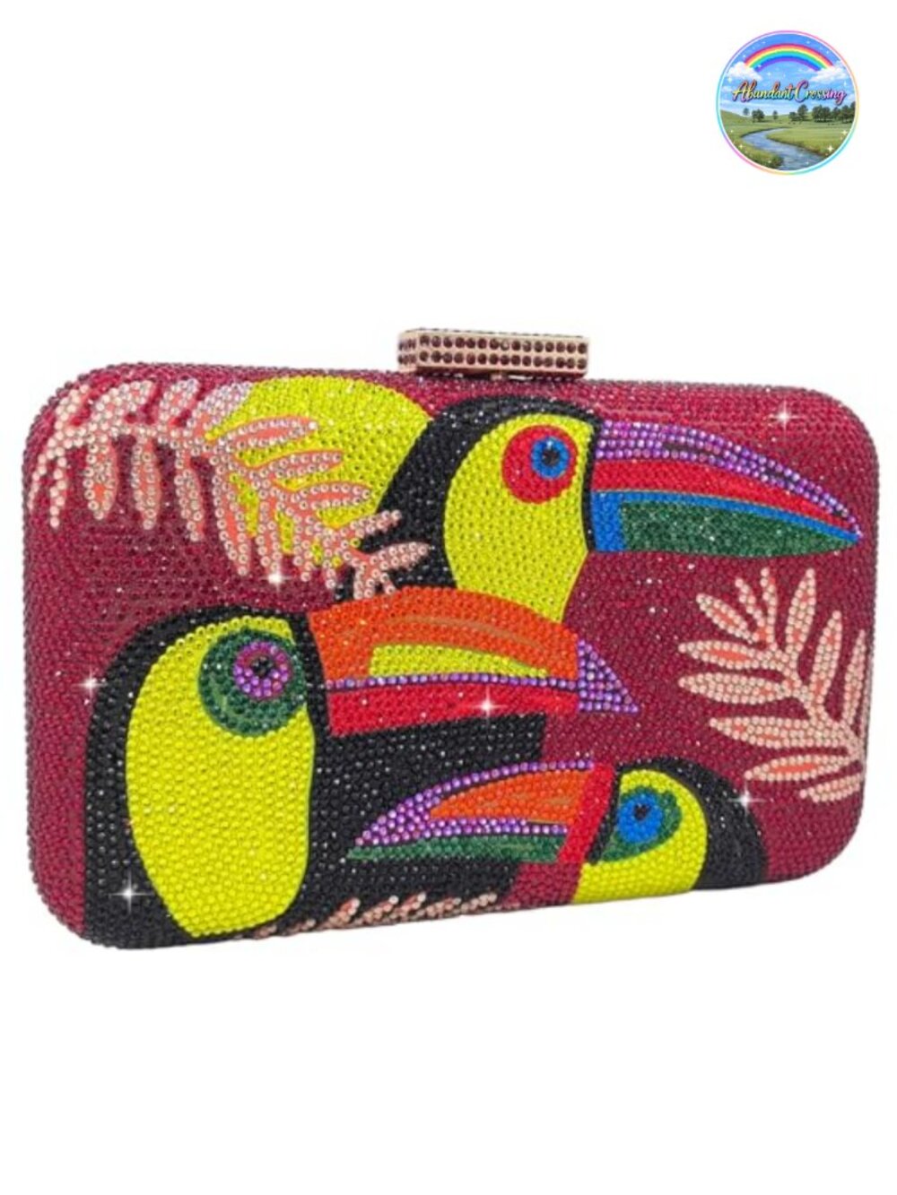 Toucan Crystal Clutch Purses for Women Evening Minaudiere Rhinestone Bag